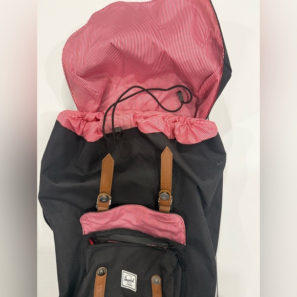 Herschel Supply Company Classic Black Backpack with Brown Straps - Picture 6 of 8
